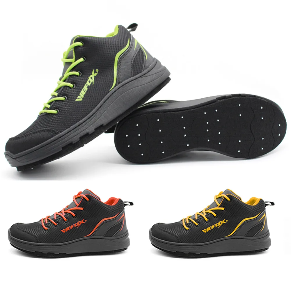 

Fly Fishing Aqua Shoes Lightweight Fish Waders Mesh Fabric Boots Felt-soled Steel Nails Wear-resistant Outdoor Reef Non-slip