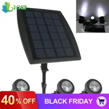 3 x белый светодиодный светильник на солнечной энергии, открытый водонепроницаемый садовый бассейн, пруд, дорожное украшение, Лампа безопасности+ 1 x солнечная панель