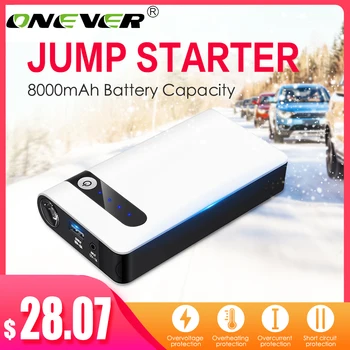 

Onever Mini Car Emergency Start Power 400A Peak Ultra Thin Portable Auto Smart Jump Starter under 3.5L For 12v Car with EU Plug