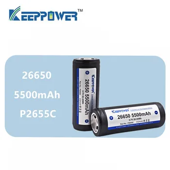 

2pcs Original KeepPower 26650 5500mah Upgrade li-ion protected rechargeable 3.7V battery P2655C