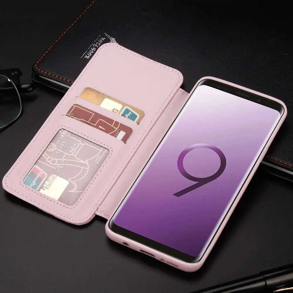 LCHULLE Роскошный кошелек чехол для телефона для samsung Galaxy S9 Plus S10 S10E S7 Edge женский Блестящий флип-чехол из искусственной кожи для samsung S8