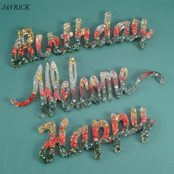 

Crystal Epoxy Resin Mold English Words Doorplate Listed DIY Craft Silicone Mould