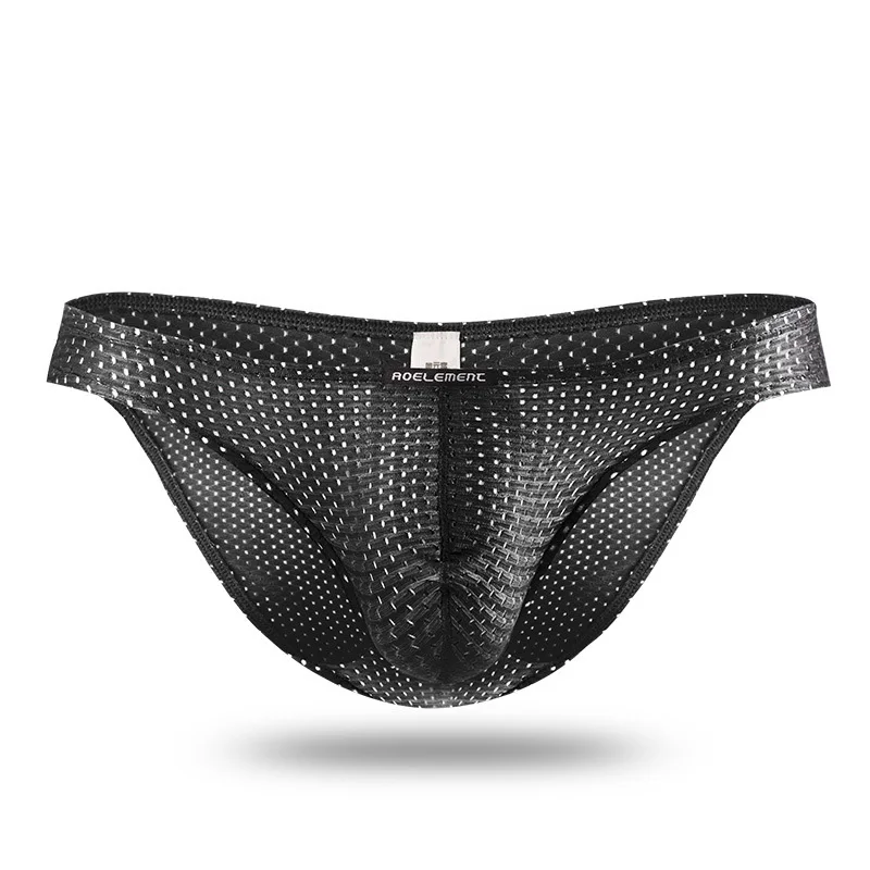 

Men Transparent Underwear Briefs Mesh Hole Breathable Thin Triangle Shorts