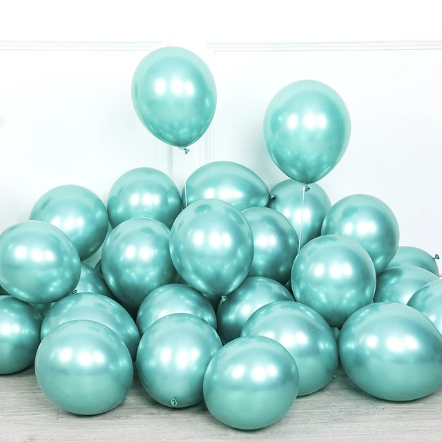 20pcs 12inch New Glossy Baby Pink Metal Pearl Latex Balloon Rose Gold Thick Chrome Metallic Globos Wedding Birthday Party Decor green 1