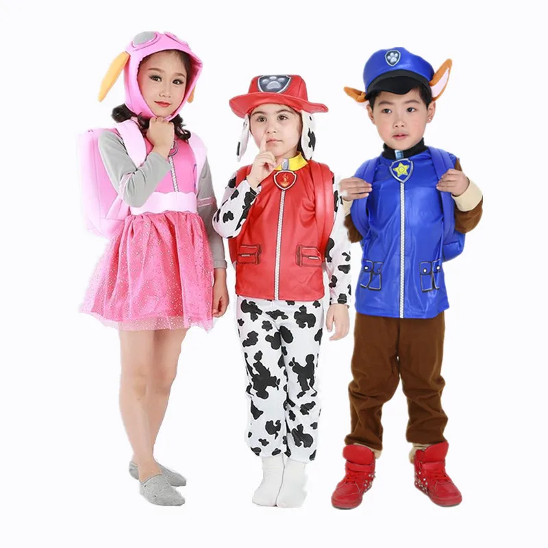 

24Hrs Ship New Kids Boys Girls Birthday Purim Marshall Chase Skye Cosplay Costume Patrol Dogs Children Ryder Party Role Play