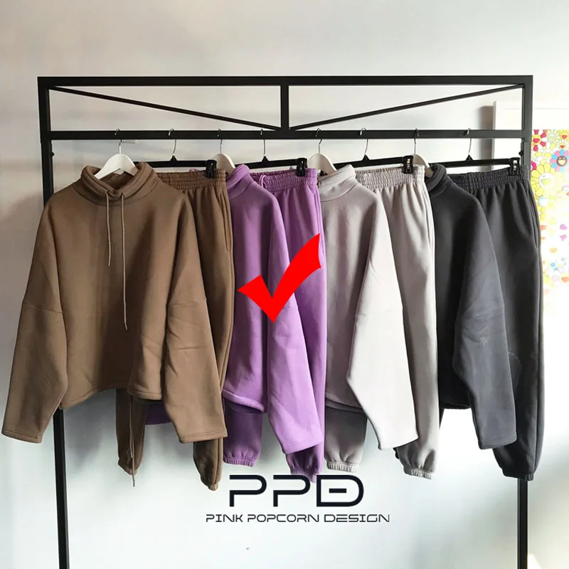 Color-2 Drawstring Small Loose Fleece Warm Earth Color Sweater Suit - Цвет: Color-2