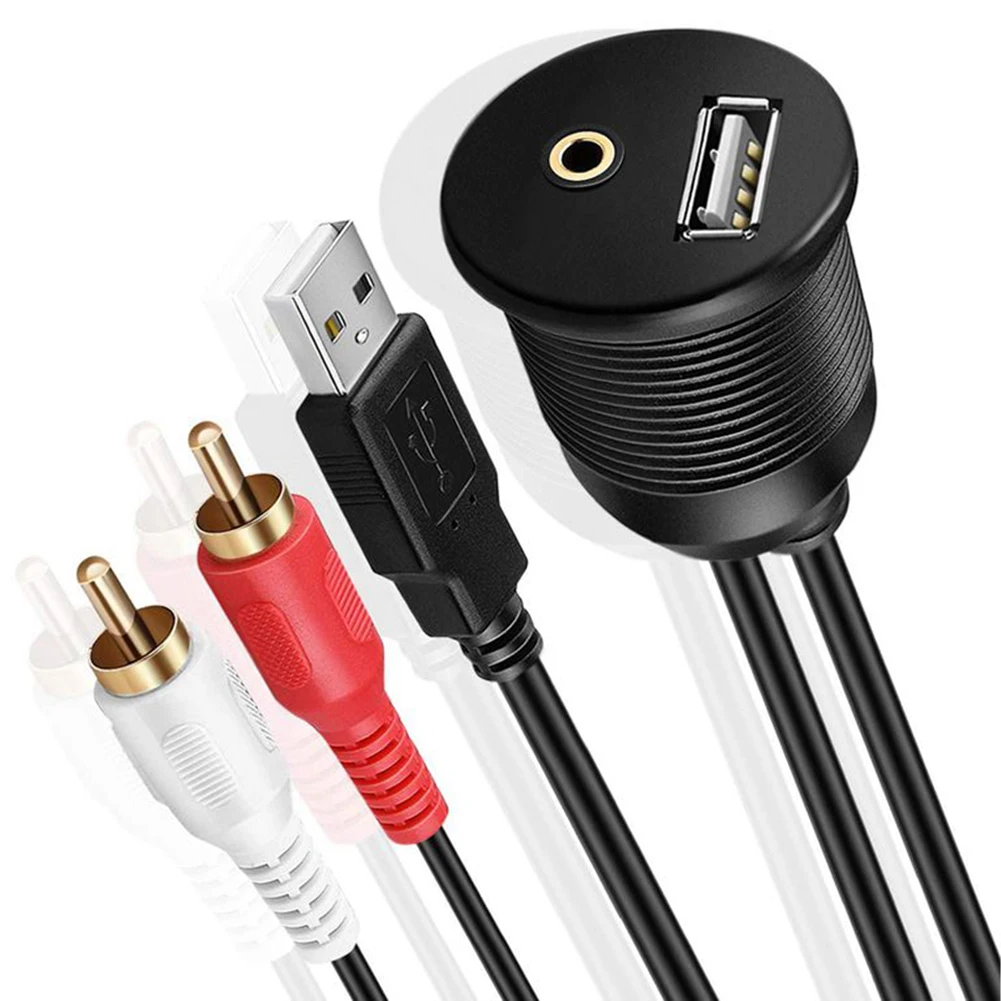 Удлинительный кабель AUX Папа мама usb порт для крепления на приборной панели 3 5 мм