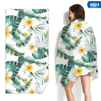 

Tropical Green Leaf Flamingo Beach Towel For Adults Variety Large Bath Towels Seaside Microfiber Big Pool Swimming Bath Skirts
