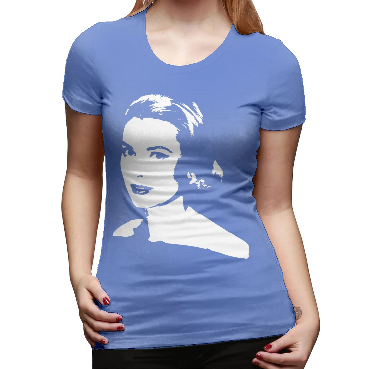Grace Kelly футболка Grace Kelly Футболка с принтом темно-синяя женская футболка с круглым вырезом простая Женская футболка из 100 хлопка - Цвет: Армейский зеленый