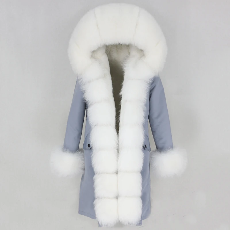 OFTBUY X-long Parka Waterproof Outerwear Real Fur Coat Winter Jacket Women Natural Fox Fur Hood Luxury Outerwear Detachable New