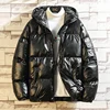 2022 Women's Down Jacket Winter Glossy Silver/Black/Gold/Blue Plus Size Hooded Parka Outwear Down Padded Coats Female ► Photo 3/5