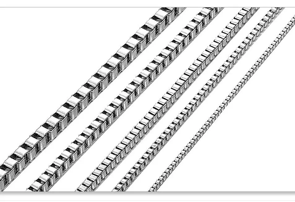 Stainless Steel Box Chain Necklace DIY Jewelry Findings Making Men Women Wholesale Link Chains Accessories 1.5mm 2mm 2.5mm 3mm