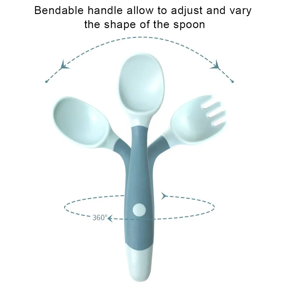 electric breast pump Baby Feeding Spoon and Forks Silicone Tableware for Kids Bendable Cutlery Set Infant Learning Spoon Utensils Solid Feeding Kit baby dropper dispenser