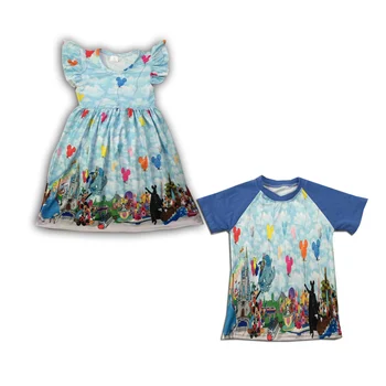 

2020 summer girl cartoon printed lovely dress