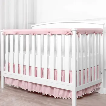 

3/4Pcs Baby Crib Rail Cover Set for Front Side Safe Kids Padded Crib Rail Guard from Chewing Teething Soft Batting Inner