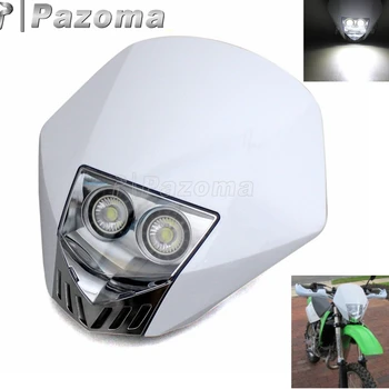 

Enduro Dual LED Headlight Fairing Universal Supermoto Dirt Bike Sport Naked Street Motorcycle MX Headlight Lamp For KTM Honda