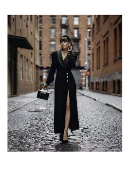 

Sexy Women V-Neck Long Sleeve Black Elegant NightClub Dress New Fashion Top Quality