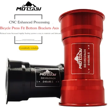 

MOTSUV Bottom Bracket Axis Parts BB386 bicycle Press Fit Bottom Brackets Axis Fit BB 24MM Adapter 46-86.5MM Crankset chainset