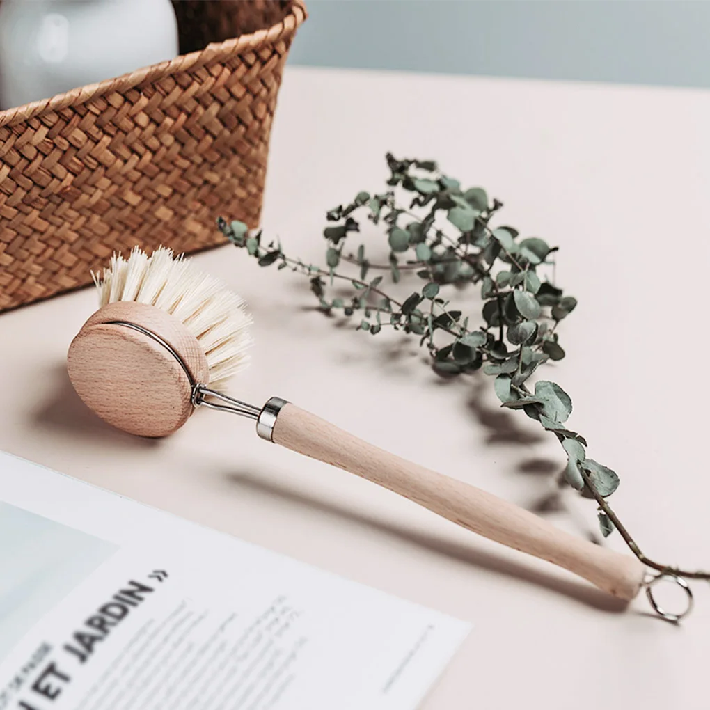 Бытовая длинная ручка сковорода щетка деревянная кухонная кастрюля инструмент для чистки чаши мытья Бытовая щетка для чистки
