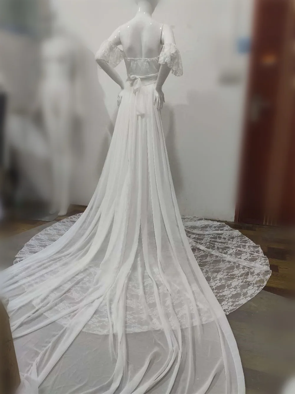 Sexy Lace Maternity Dresses Photography Props Chiffon Shawl Fancy Pregnancy Dress For Photo Shoot Long Pregnant Women Maxi Gown (16)