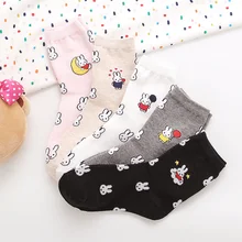 Dreamlikelin, милые осенние Носки с рисунком кролика, женские милые носки в Корейском стиле, подарки