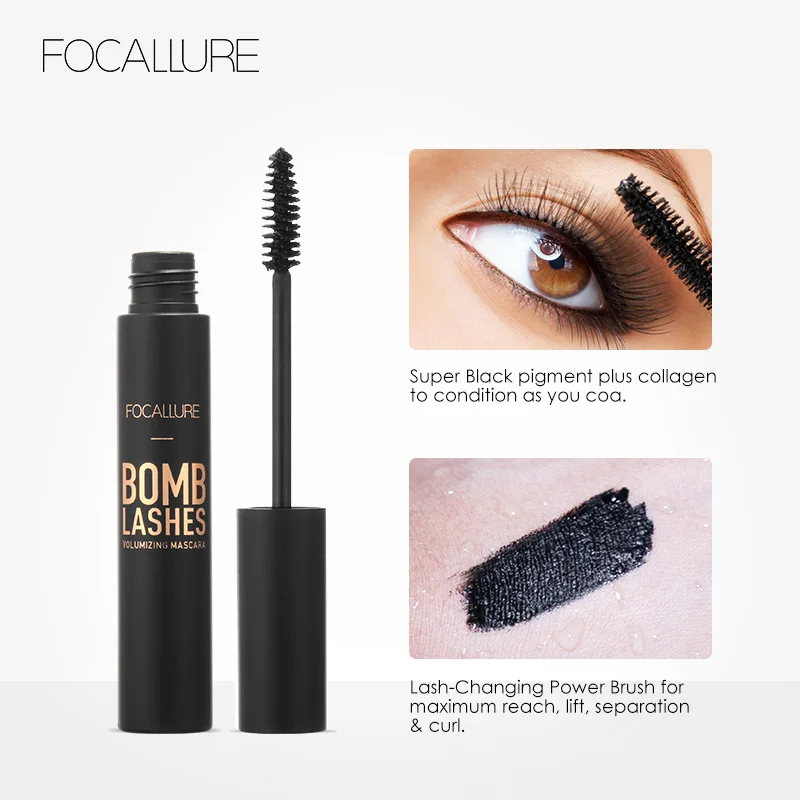 FOCALLURE 3D Thick Black Mascara Volume Curling Waterproof Lengthening Eye Lash Cream Classical Beauty Makeup Cosmetics |