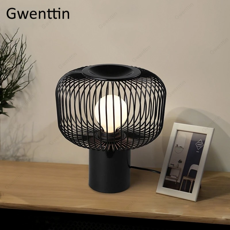 Nordic Iron Cage Table Lamp Loft Industrial Standing Desk Lights Bedroom Bedside Modern Led Light Fixtures Luminarias Home Decor Nordic Iron Cage Table Lamp Loft Industrial Standing Desk Lights Bedroom Bedside Modern Led Light Fixtures Luminarias Home Decor