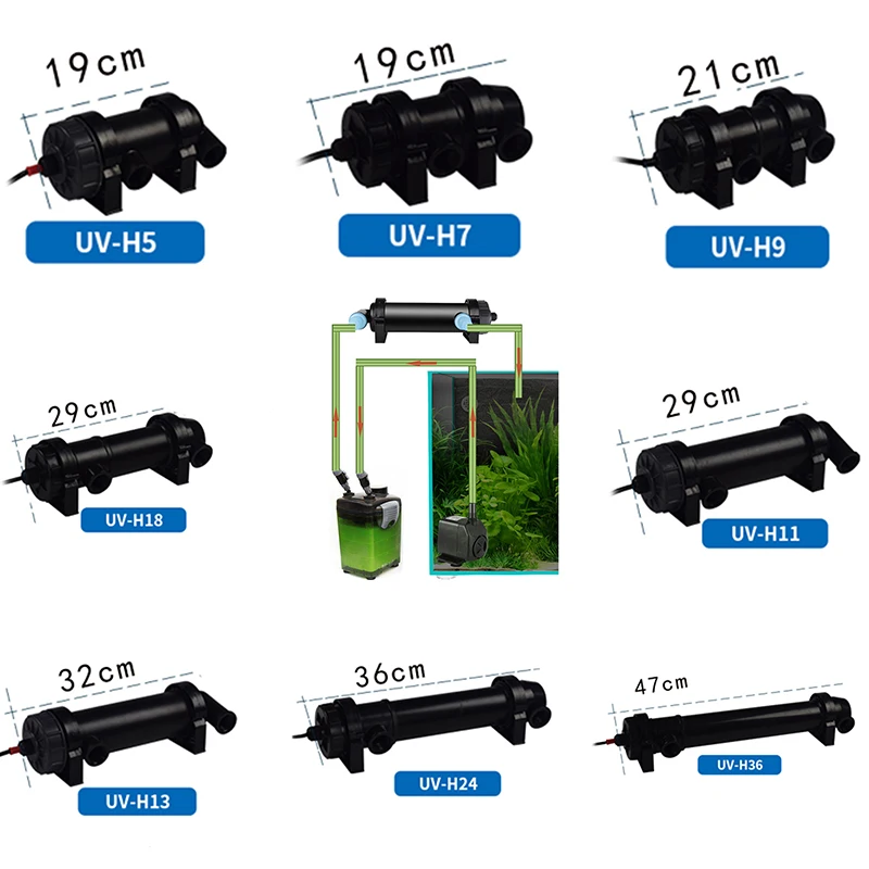 5 W-36 W UV Pro стерилизатор лампа для аквариума пруд Ультрафиолетовый осветлитель 1 шт
