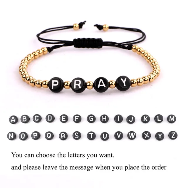 Fashion Beads Women Men Jewelry New Design Small 4mm Gold Stainless Steel Beads DIY Letters Inspired Bracelet Women Men Gold1
