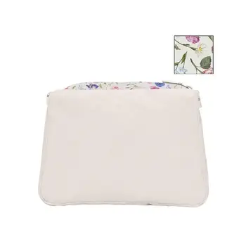 

White botanical printed fabric inner bag for Obag Glam