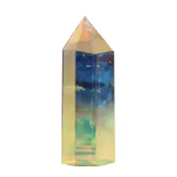 Модный-желтый плавильный камень, одноконцевая шестиугольная Призма-украшение/кристалл, одноконцевая, двухконцевая колонна, кристалл Dec