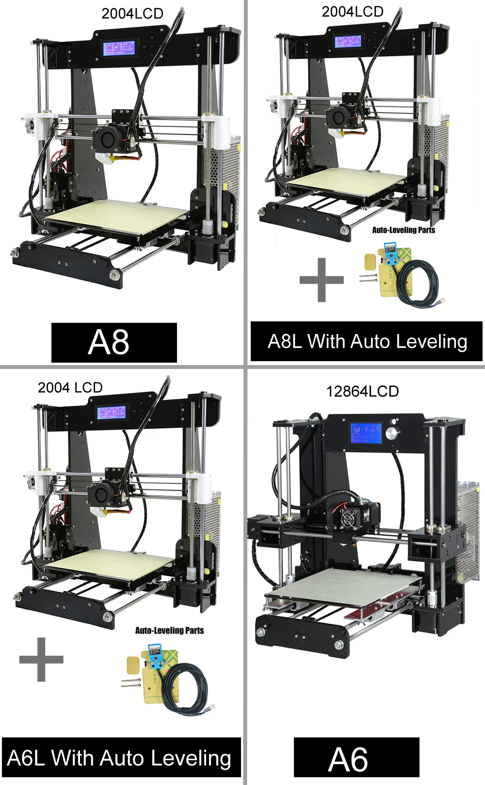 Анет A6 A8 3D-принтеры высокой печати Скорость Reprap Prusa i3 Высокая точность игрушки DIY 3D-принтеры комплект с нити Алюминий очаг