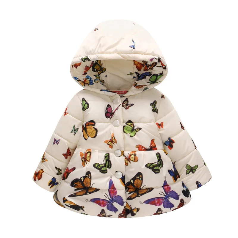 Зимняя Детская Хлопковая одежда с капюшоном для маленьких девочек; детская одежда; детская зимняя куртка; детское пуховое пальто с капюшоном - Цвет: 8
