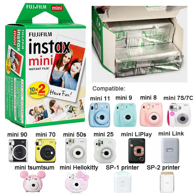 Fujifilm Instax Mini Film 3 Inch White Edge Photo Paper for Polaroid FUJI  Instax Mini LiPlay 11 9 8 7s 70 90 Instant Camera