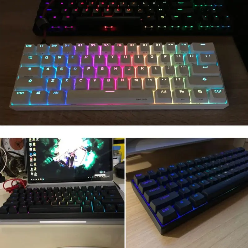 Anne Pro 2 60% NKRO Bluetooth 4,0 type-C RGB 61 клавиша Механическая игровая клавиатура Вишневый переключатель