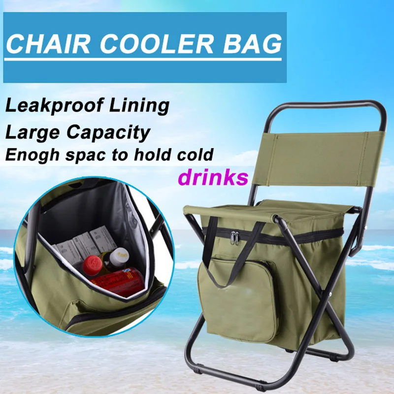 Outdoor Multi-purpose Stool Camping Fishing Chair Portable Backpack Cooler  Insulated Picnic Tools Bag Hiking Seat Table Bag - Beach Chairs - AliExpress