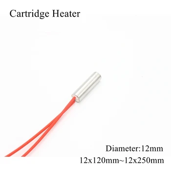 

12x120mm 12x150mm 12x200mm 12x250mm 12V 24V 110V 220V 12mm Ceramic Cartridge Heater Tube Heating 3D Printer 50W 100W 150W 200W