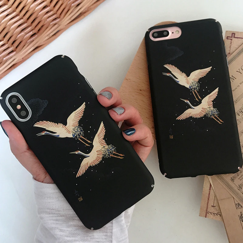 Простой мультяшный узор скраб черный чехол для телефона iPhone 6 6s 7 8 Plus X Xs XR Max