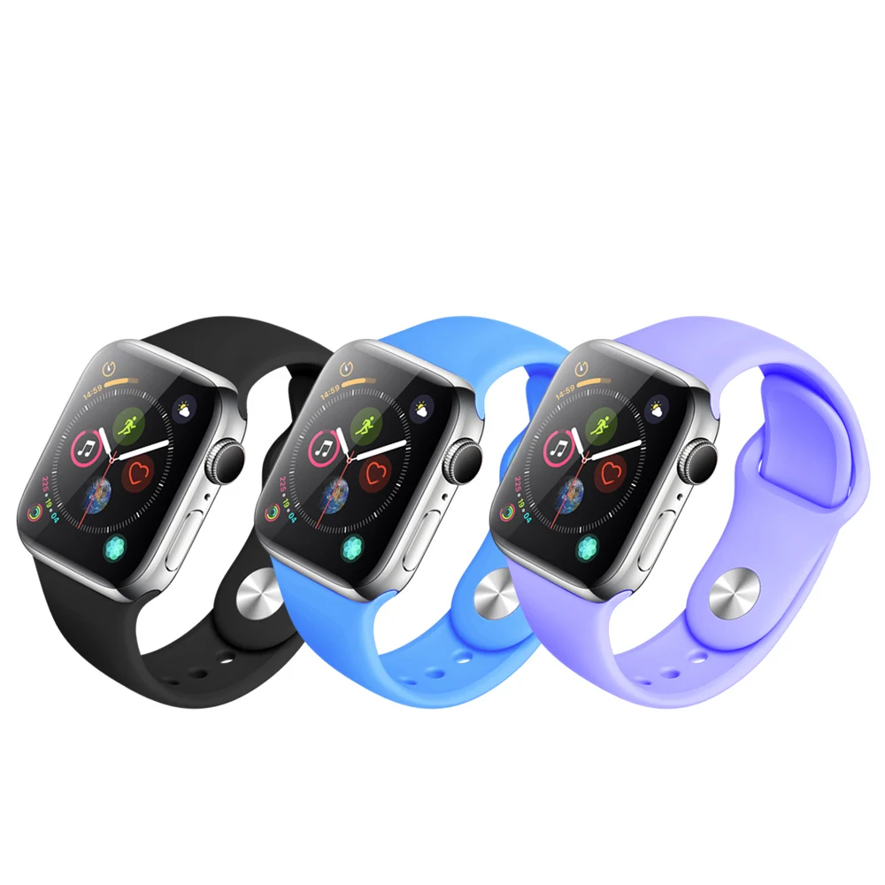 

Silicone Strap for Apple Watch Band 38mm 42mm Sport Bracelet Rubber Watchband for Iwatch 5 4 44mm 40mm for Apple Watch 3 2 1