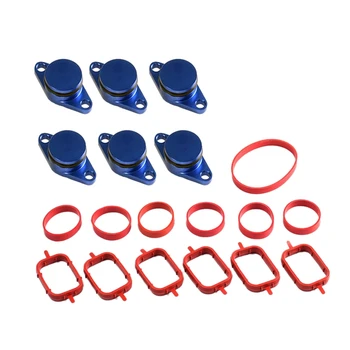 

6 Pcs 33 Mm for Bmw Swirl Blanks Flaps Repair Delete Kit with Intake Gasket M57