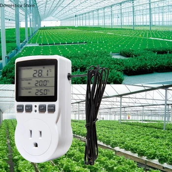 

Digital Temperature Controller Sensor With Multifunctional Thermostat Socket Plug With Timer Switch Probe Heating Cooling Plug