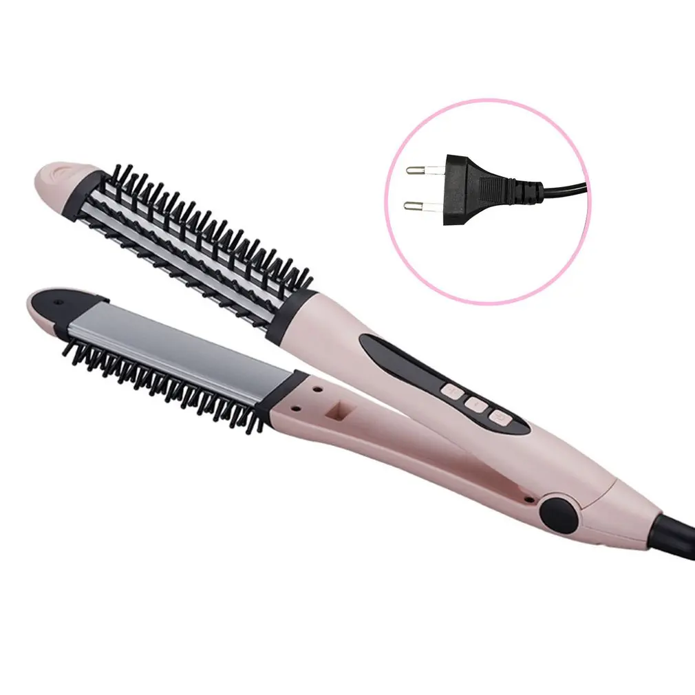 Plancha de pelo doble uso peine de pelo liso dos en uno Barra de rizador de  pelo de contrachapado multifunción|Rizadores| - AliExpress