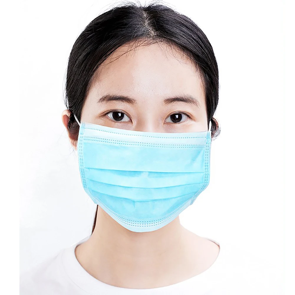 

50 Pcs Disposable 3-Layer Masks Anti Dust Breathable Disposable Earloop Mouth Face Mask Non-woven Fabric Random Color