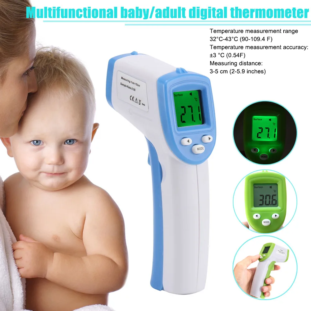 

Baby/Adults Digital LCD Infrared Thermometer Ear Forehead Non-Contact Body Thermometer SEC88