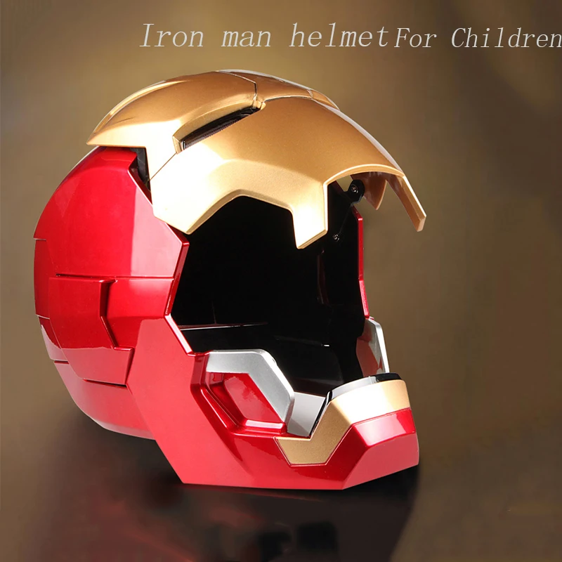 

New Iron Man Cosplay Mask Model Size for Children Iron Man Helmet PVC Figure Toy With LED Light Collection