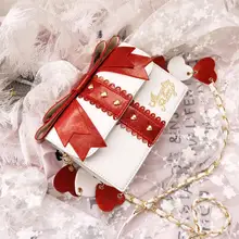 Милая Диагональная Сумка через плечо с бантом, маленькая сумка для принцессы, сумка на плечо, Сумка с откидной крышкой