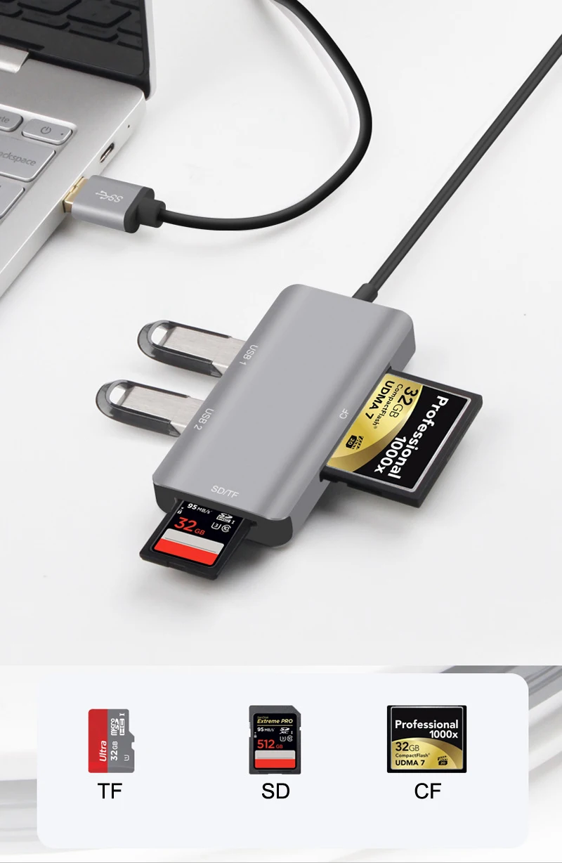 5в1 USB 3,0 SD SDHC CF компактная флеш-карта памяти Micro SD ридер USB3.0 U флеш-диск мышь OTG для Macbook ноутбука
