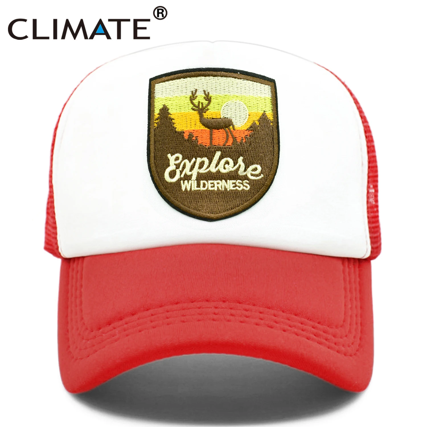 CLIMATE Explore Trucker Cap  Wilderness wildlife Camouflage Cap for Outdoor Exploration Baseball Cap Summer Cool Mesh Caps men's wool baseball cap Baseball Caps