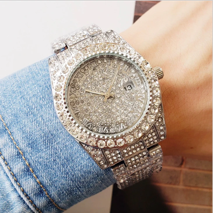 

Role Watches Men Top Brand Luxury WOTESEN Rolexable Waterproof Watch Male Clock Full Diamond Hublo Unisex Quartz Watch With Box