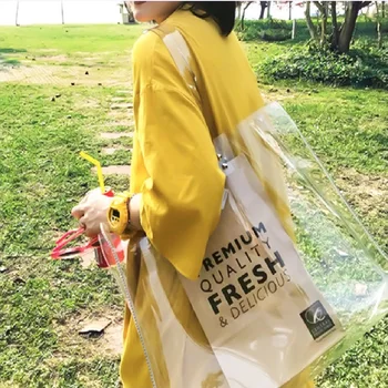 

Transparent bag women's shoulder bag fashion European and American style pvc material jelly bag bags